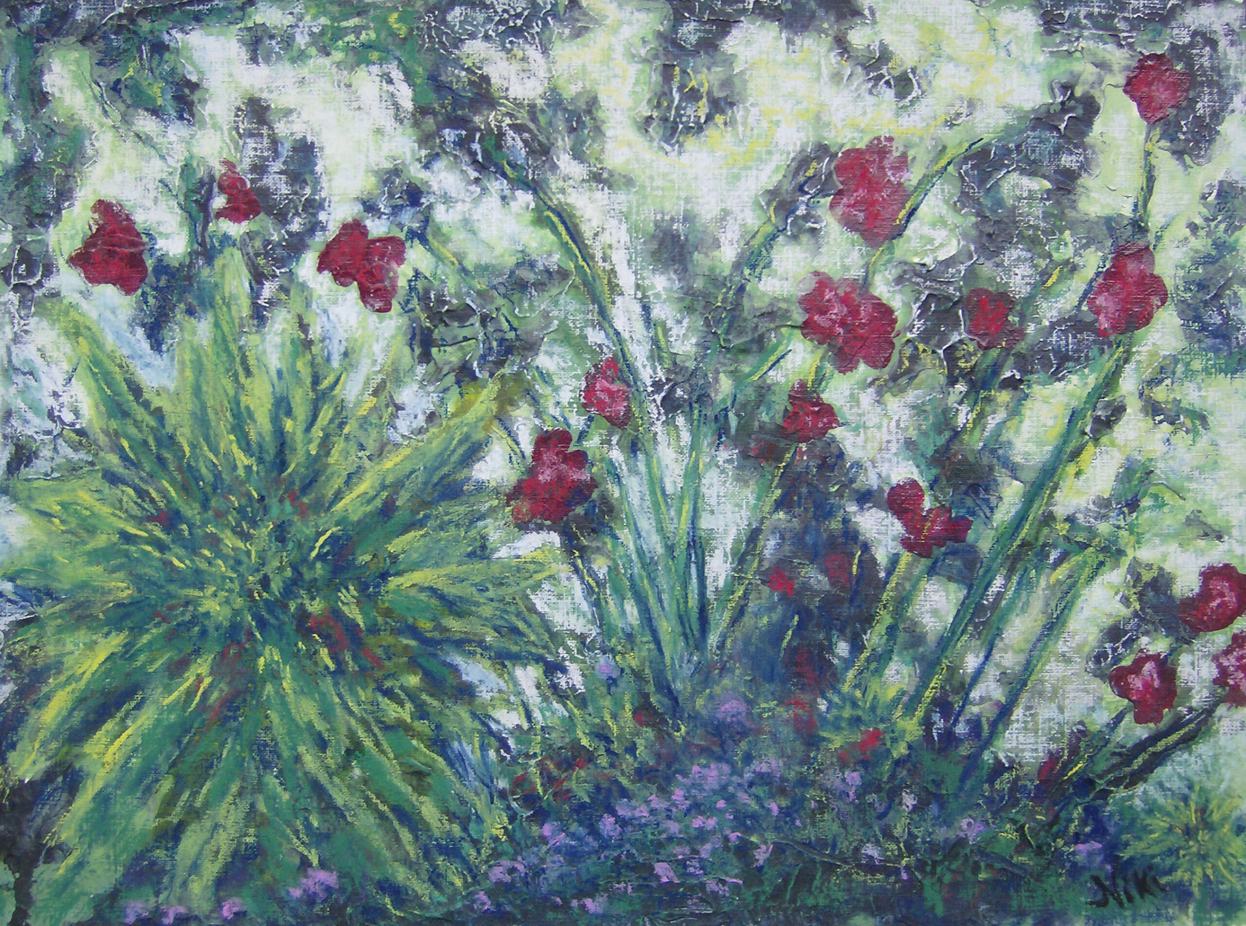 Mixed Media Acrylic Pastel Botanical Painting