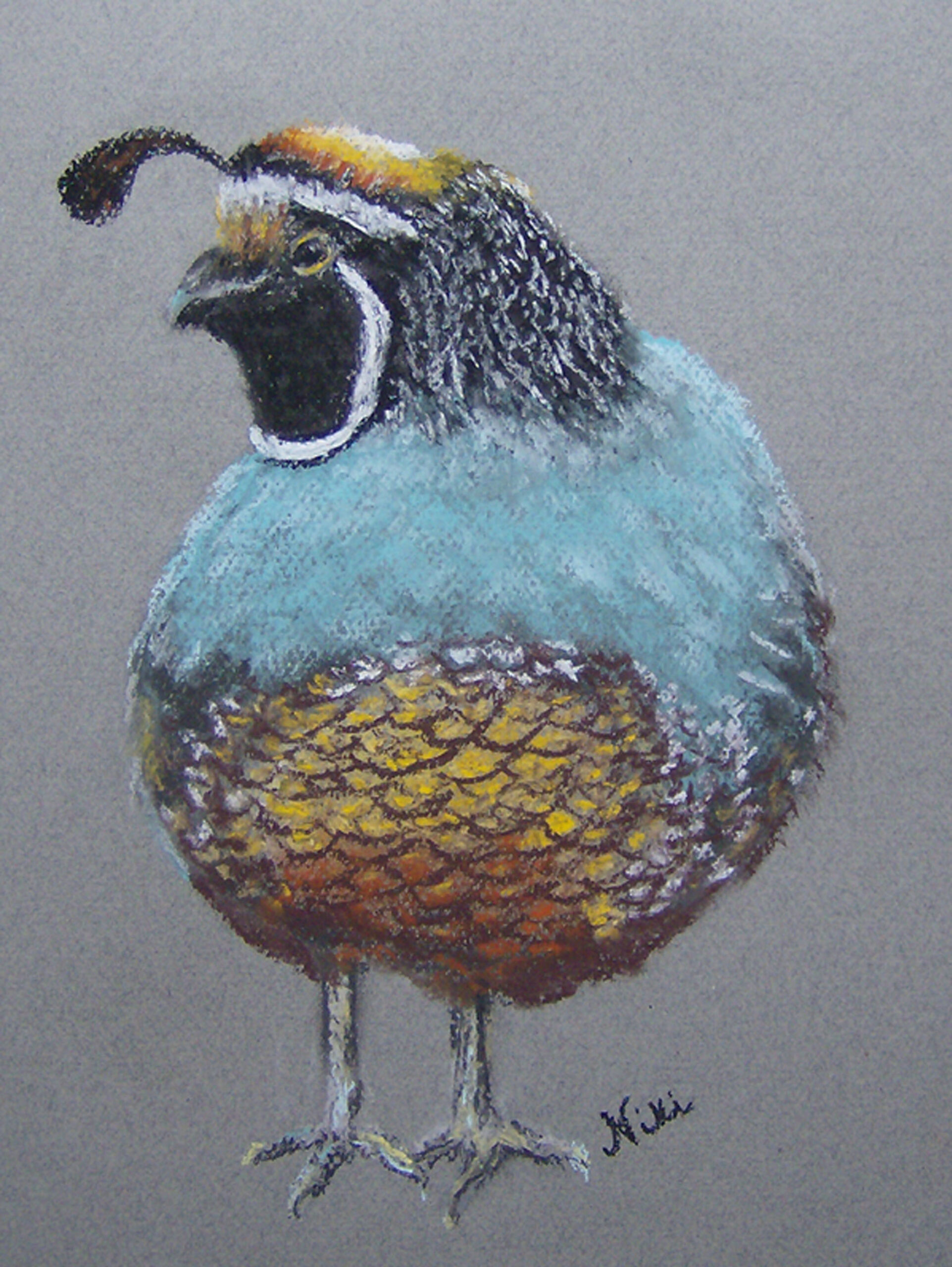 Original Pastel California Quail